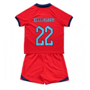 Lacne Dětský Futbalové dres Anglicko Jude Bellingham #22 MS 2022 Krátky Rukáv - Preč (+ trenírky)